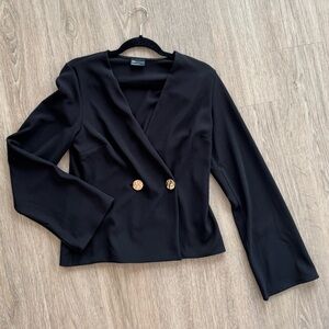 ASOS black blazer shirt with gold buttons